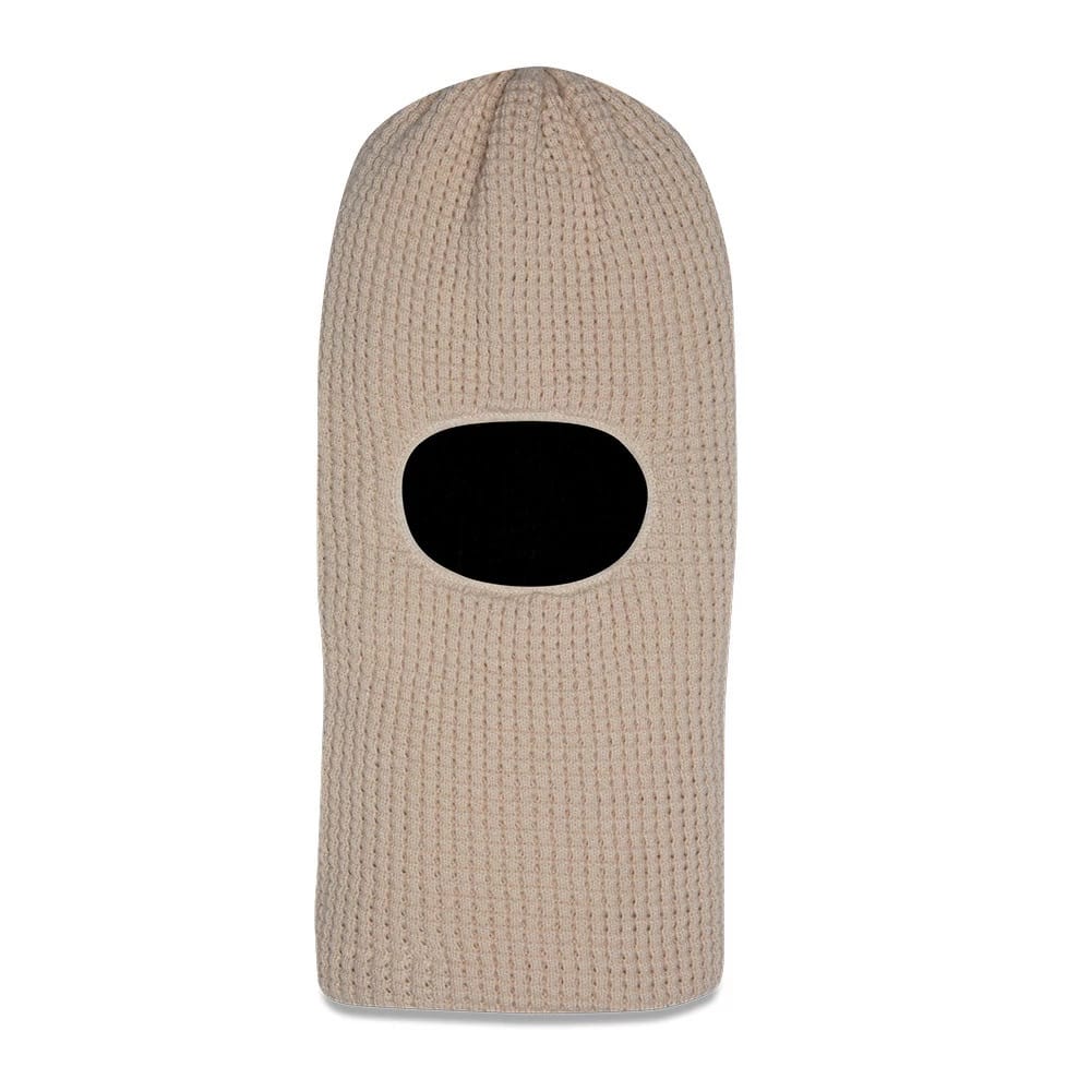 New Era Waffle Knit Light Beige Balaclava-klyvox