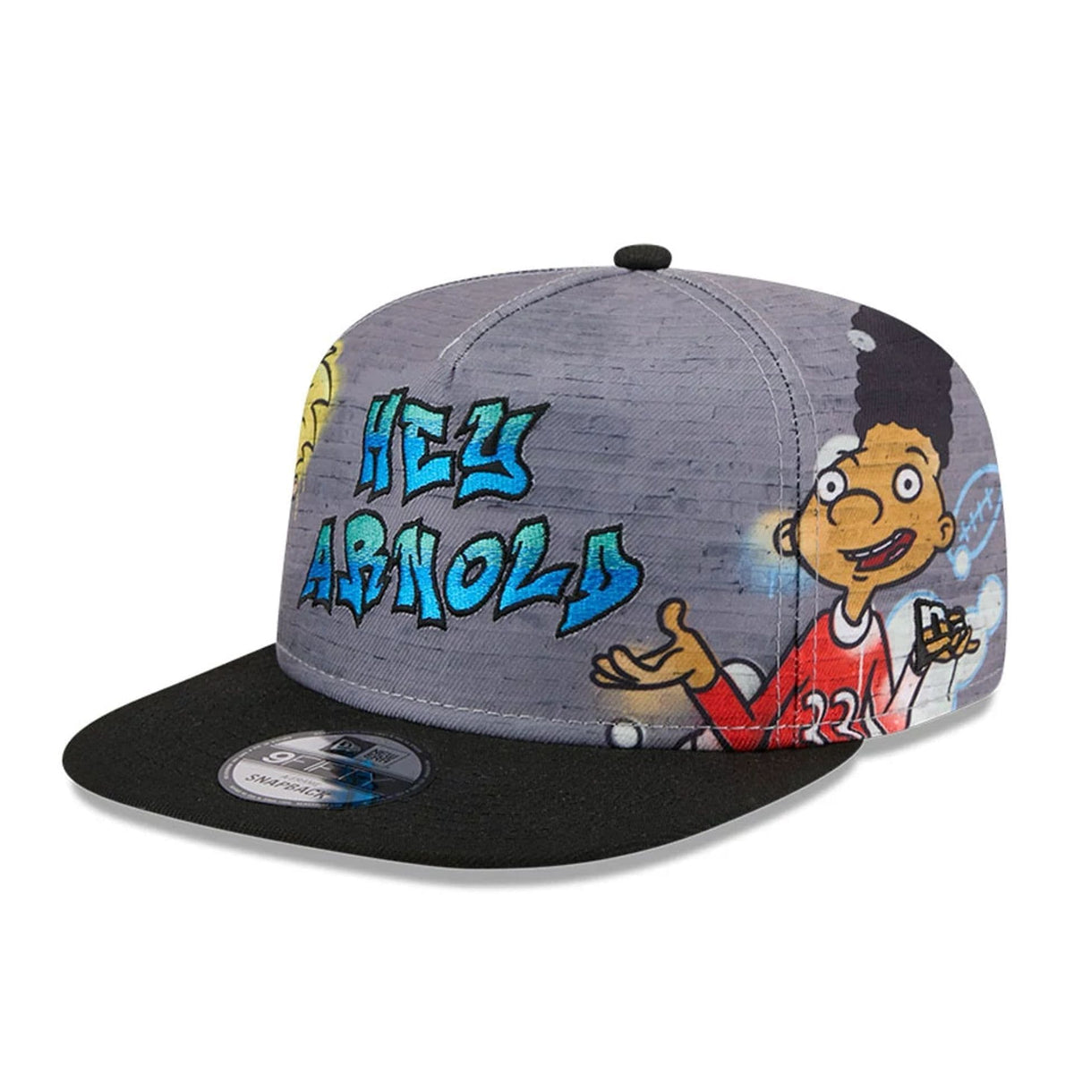 Hey Arnold Graffiti Grey 9FIFTY A-Frame Snapback Adjustable Cap-klyvox