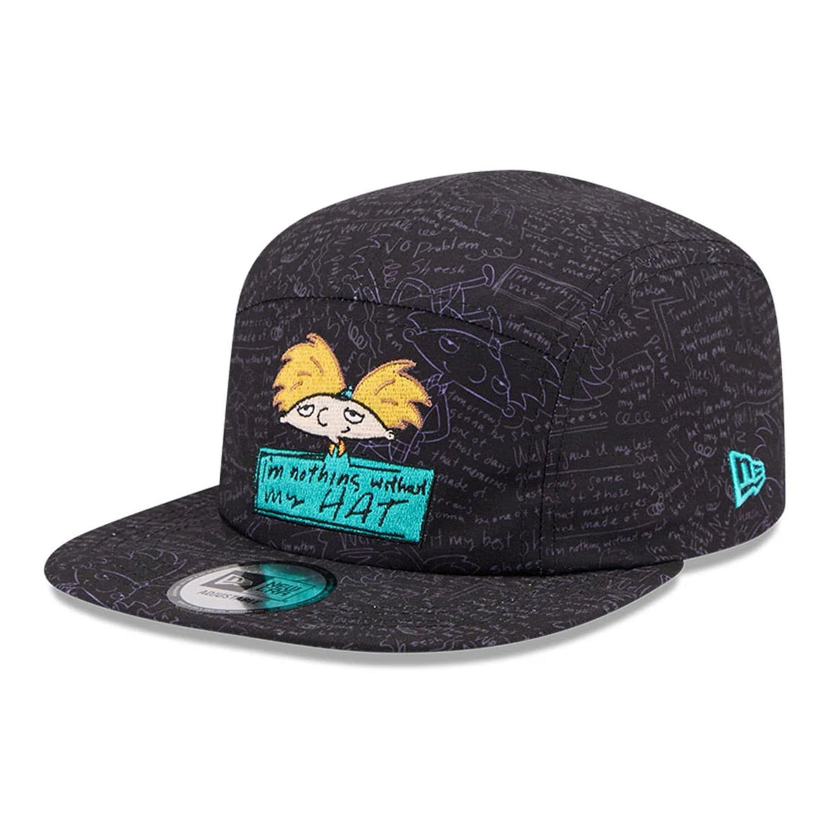 Hey Arnold All Over Print Black Camper Cap-klyvox