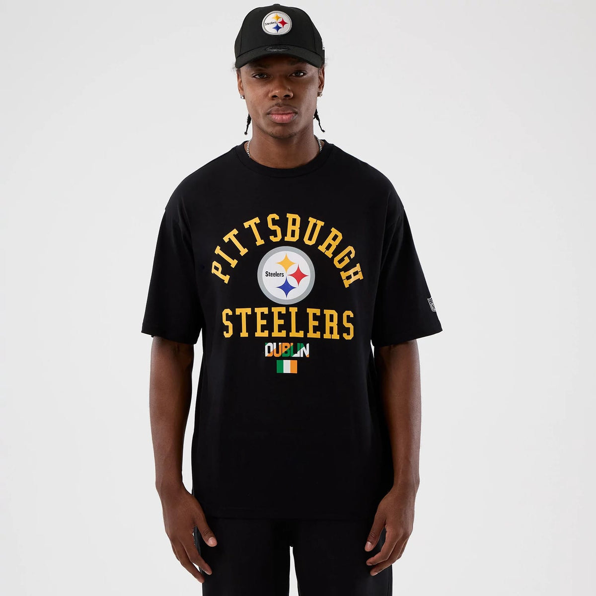 Pittsburgh Steelers NFL International Series Games Black Oversized T-Shirt-klyvox