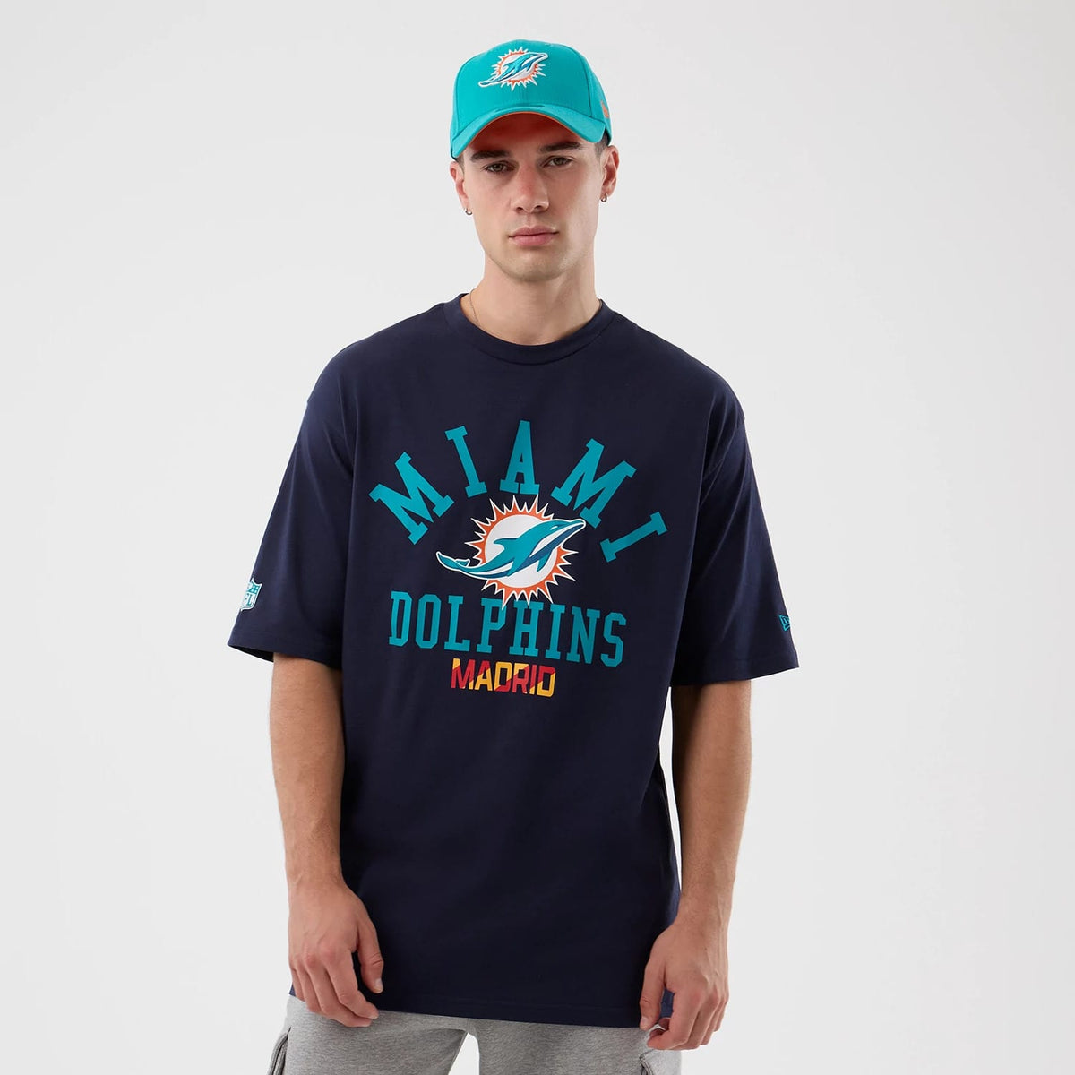 Miami Dolphins NFL International Series Games Navy Oversized T-Shirt-klyvox