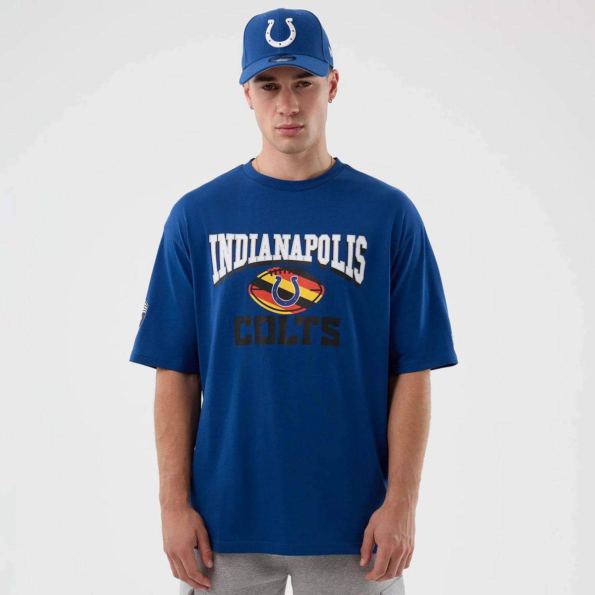 Indianapolis Colts NFL International Series Games Blue Oversized T-Shirt-klyvox