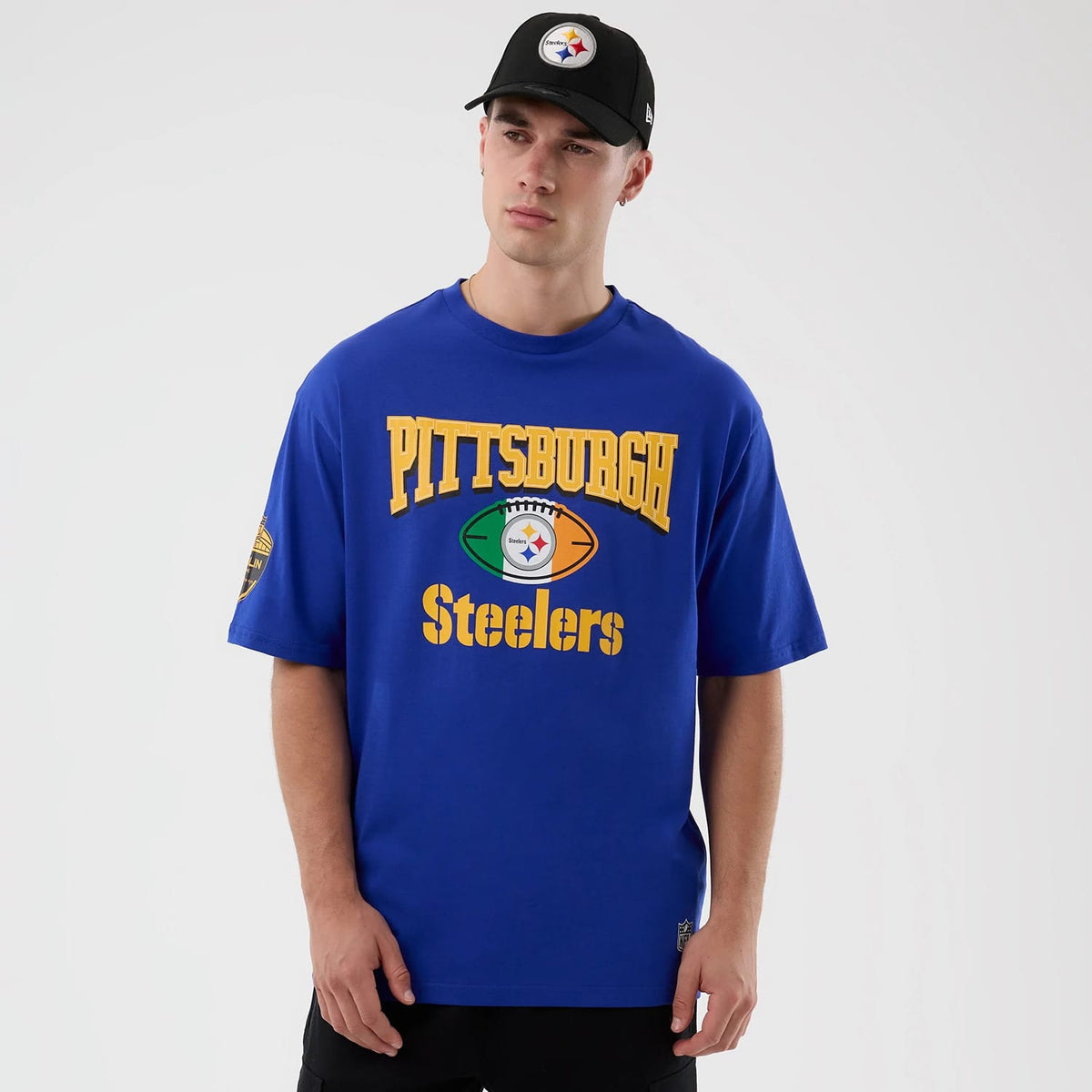 Pittsburgh Steelers NFL International Series Games Blue Oversized T-Shirt-klyvox