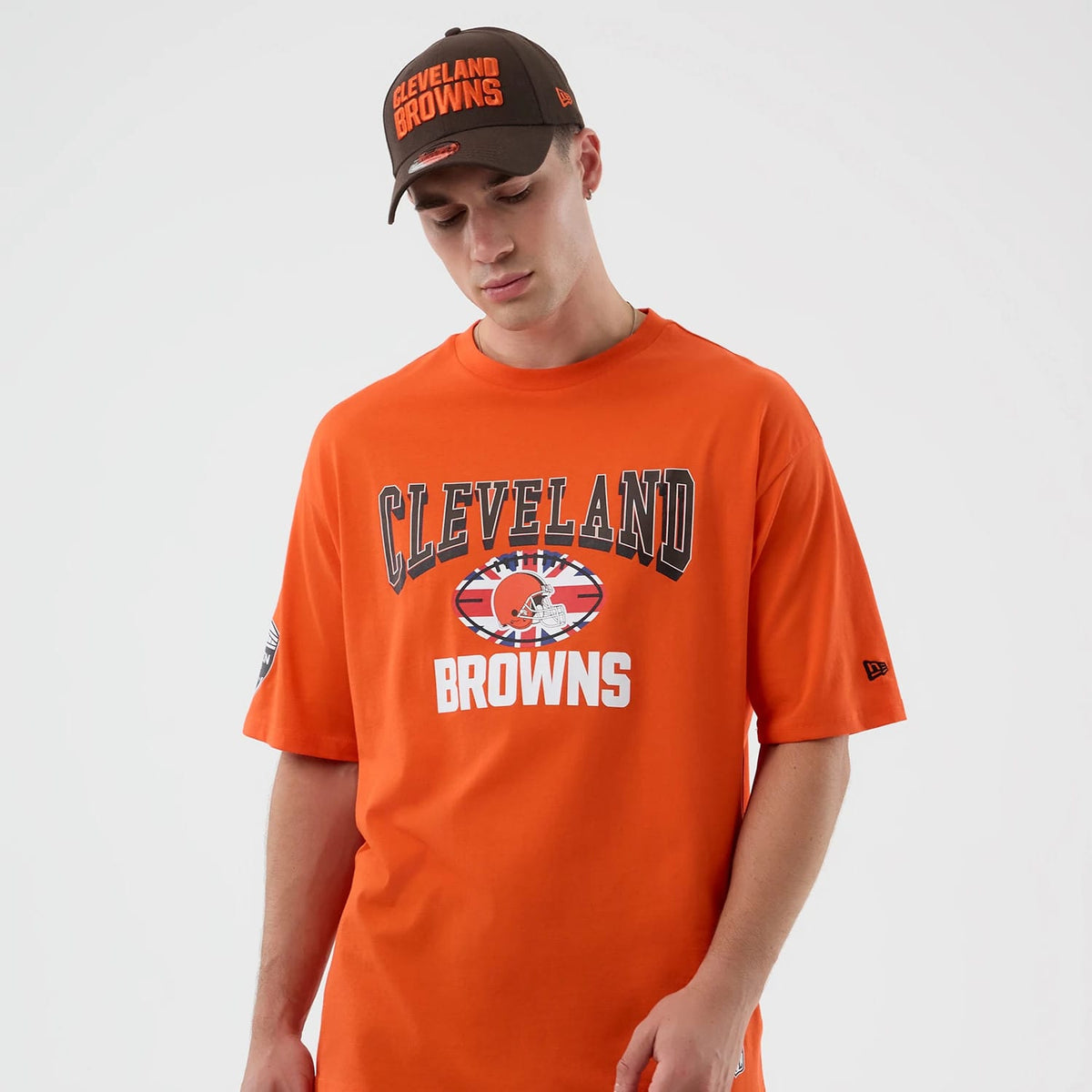 Cleveland Browns NFL International Series Games Orange Oversized T-Shirt-klyvox