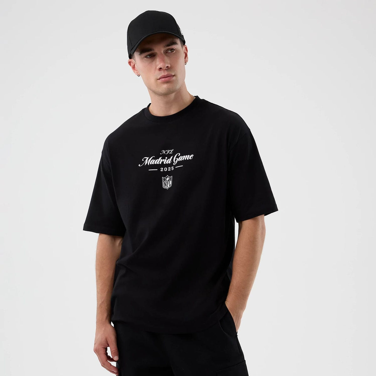Madrid Game NFL International Series Games Black Oversized T-Shirt-klyvox