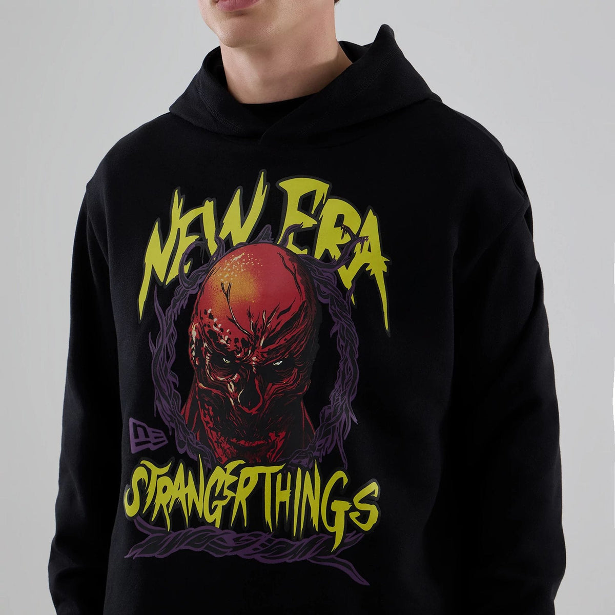 Stranger Things Black Oversized Pullover Hoodie-klyvox