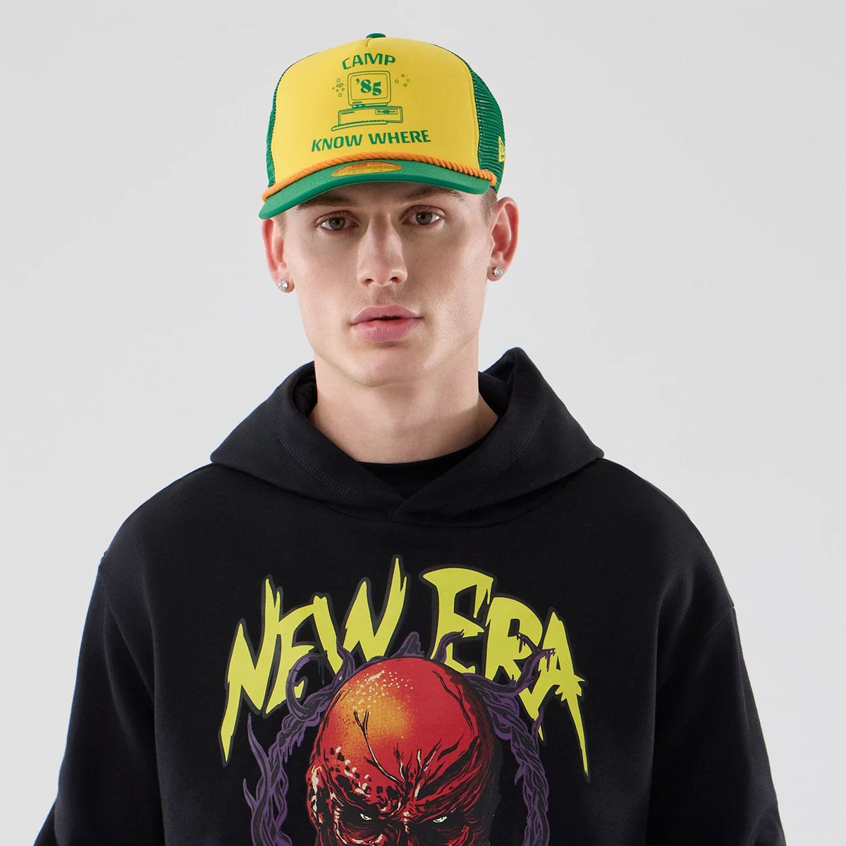 Stranger Things Black Oversized Pullover Hoodie-klyvox