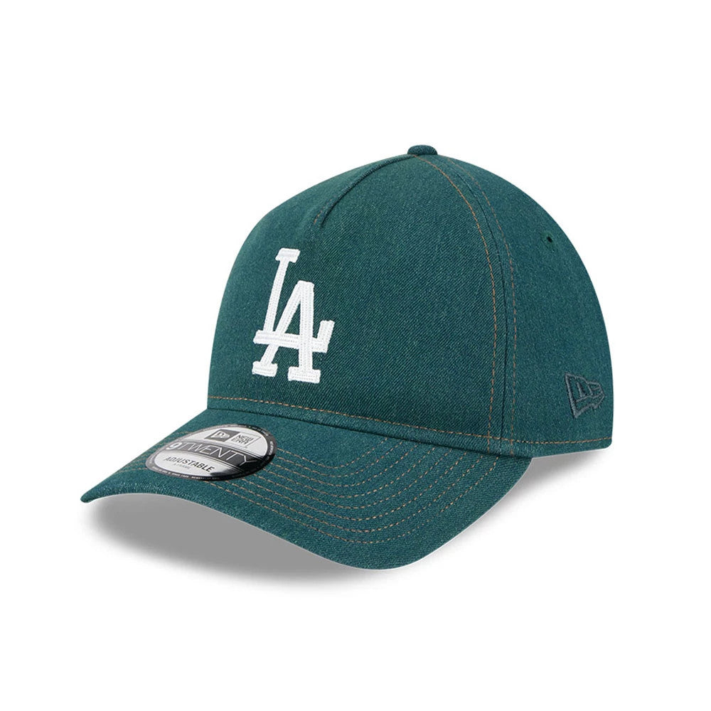 LA Dodgers MLB Forest Denim Green 9TWENTY A-Frame Adjustable Cap-klyvox
