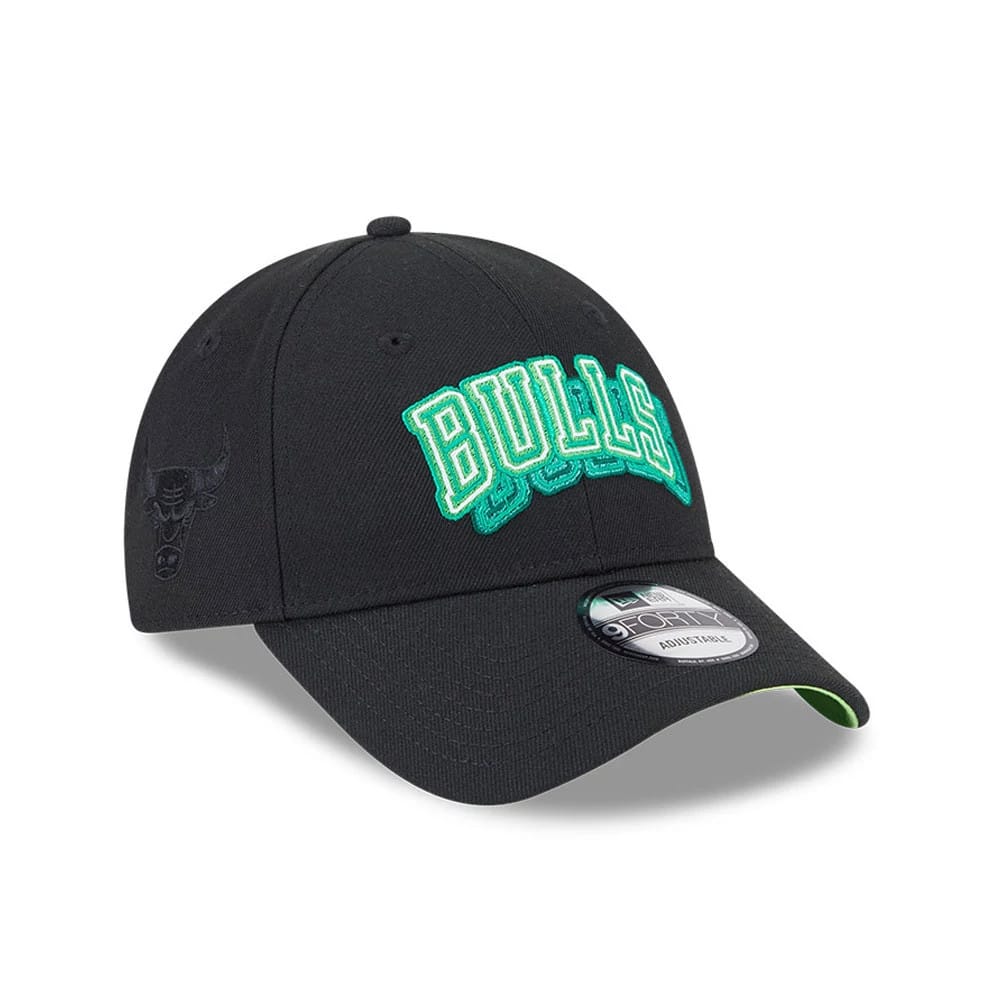 Chicago Bulls NBA Neon Black 9FORTY Adjustable Cap-klyvox