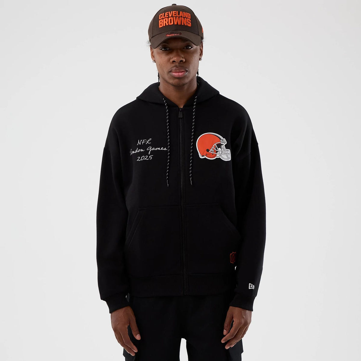 Cleveland Browns NFL International Series Games Black Full Zip Hoodie-klyvox