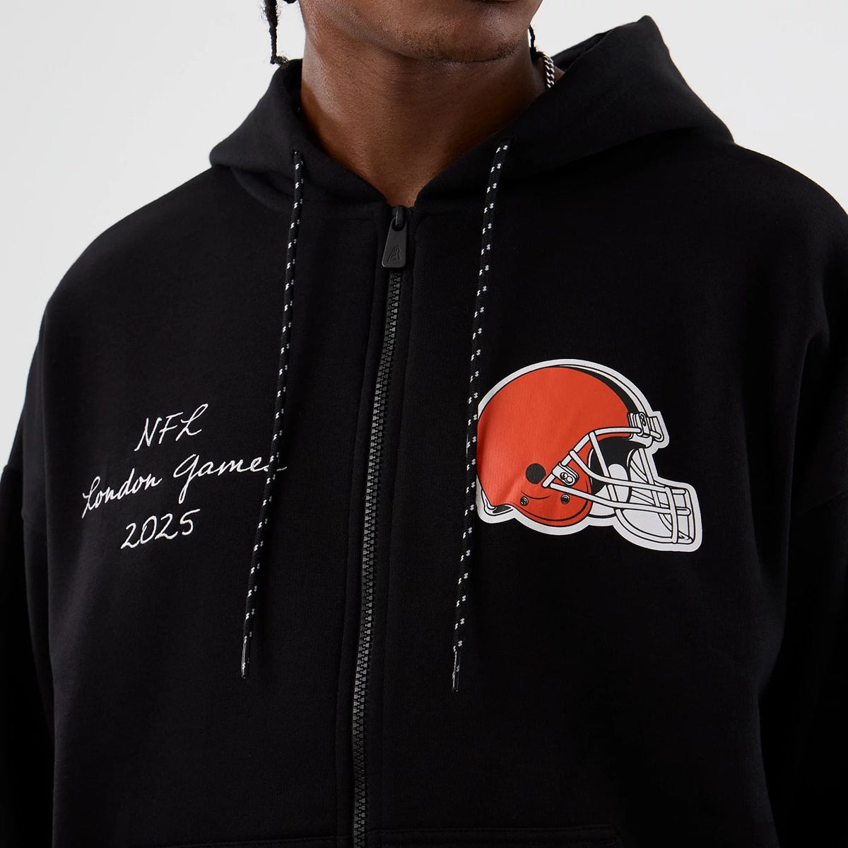 Cleveland Browns NFL International Series Games Black Full Zip Hoodie-klyvox