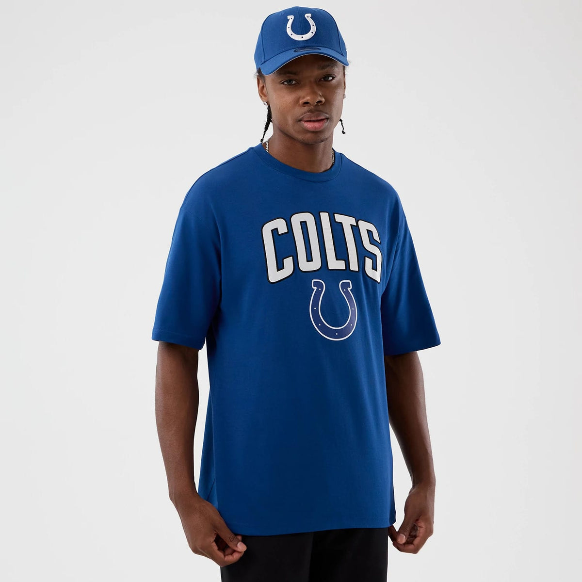 Indianapolis Colts NFL International Series Games Blue Oversized T-Shirt-klyvox