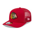 Chicago Blackhawks NHL Evergreen Red 9SEVENTY Stretch Snap Adjustable Cap-klyvox