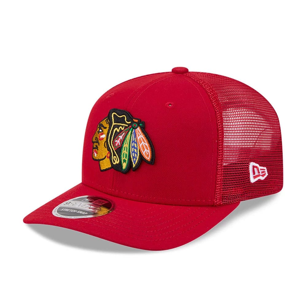 Chicago Blackhawks NHL Evergreen Red 9SEVENTY Stretch Snap Adjustable Cap-klyvox