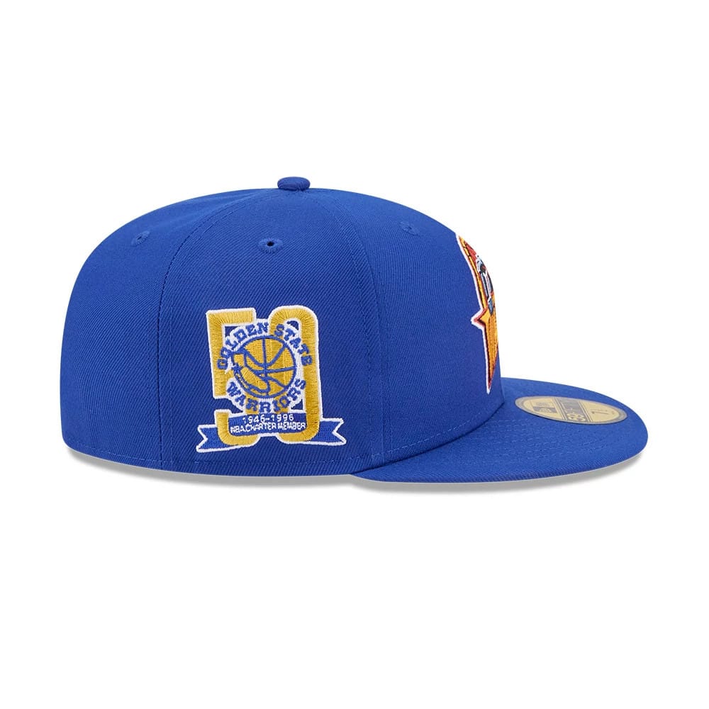Golden State Warriors NBA Hardwood Classic Blue 59FIFTY Fitted Cap-klyvox