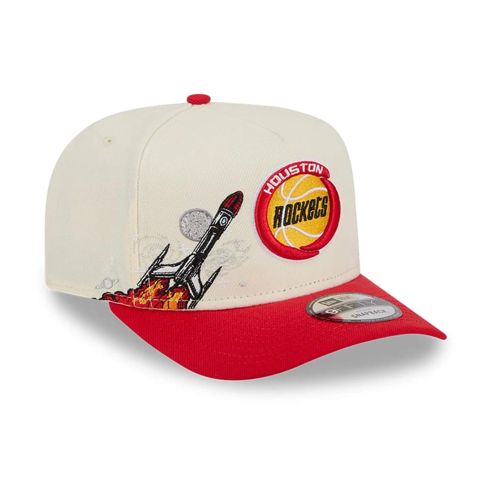 Houston Rockets NBA Red 9FIFTY A-Frame Snapback Adjustable Cap-klyvox