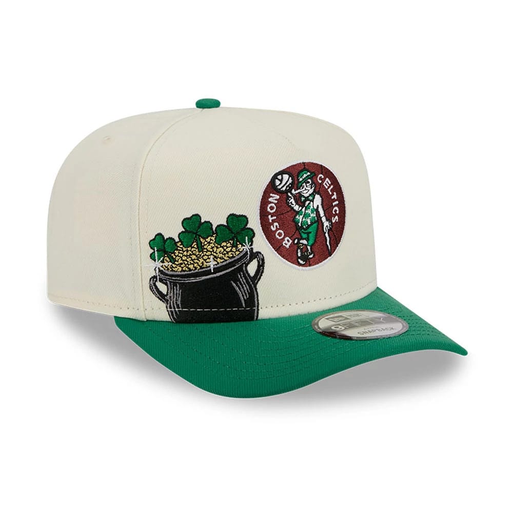 Boston Celtics NBA Cream 9FIFTY A-Frame Snapback Adjustable Cap-klyvox