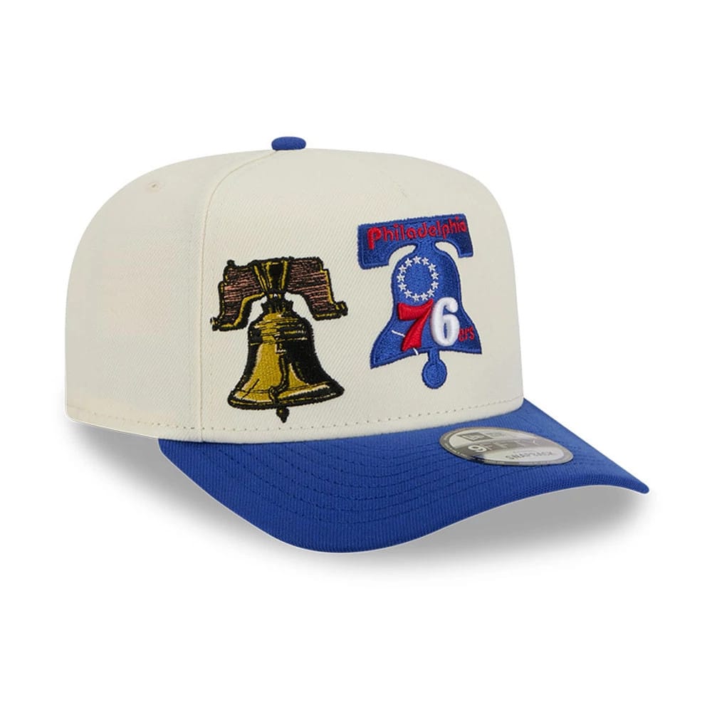 Philadelphia 76ers NBA Blue 9FIFTY A-Frame Snapback Adjustable Cap-klyvox
