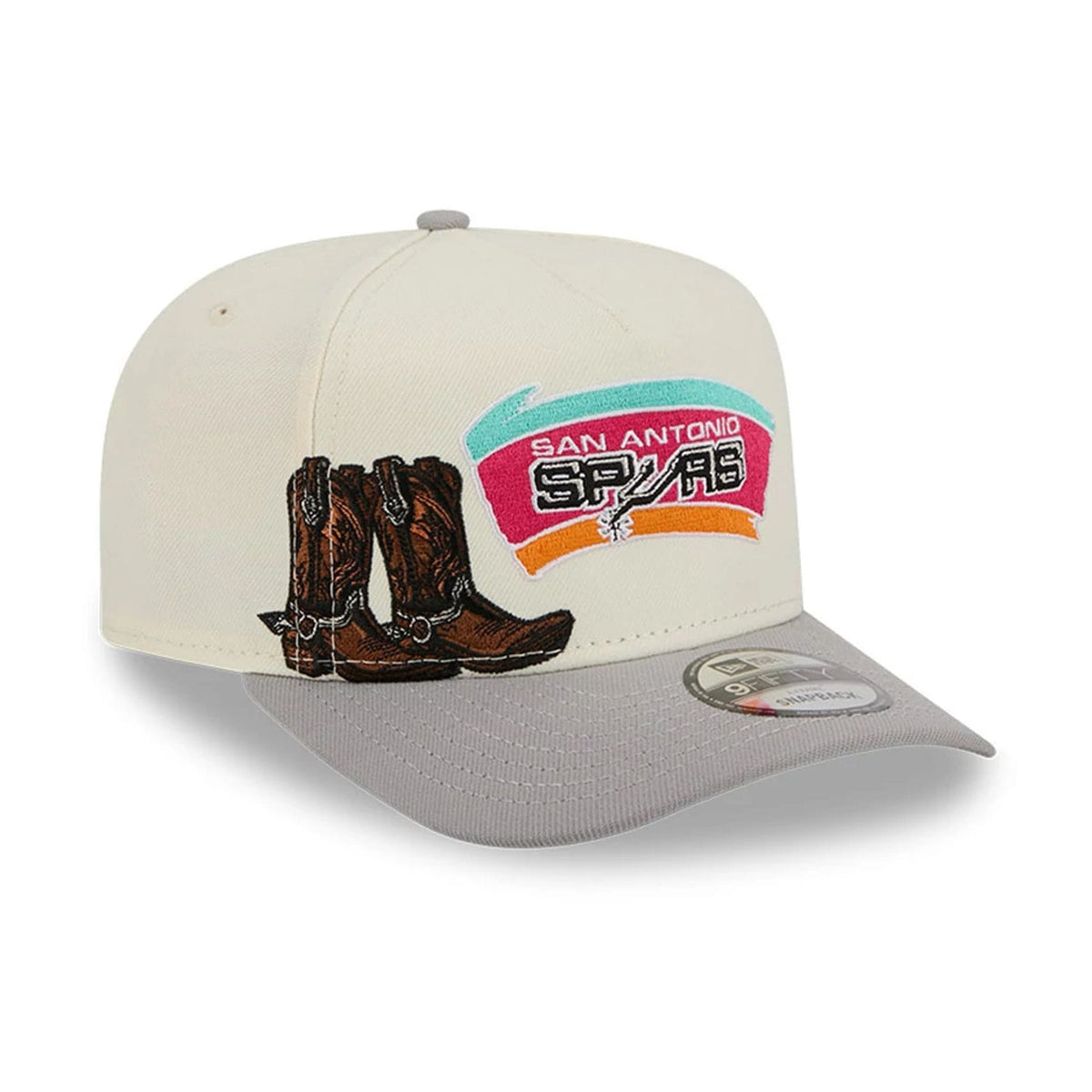 San Antonio Spurs NBA Grey 9FIFTY A-Frame Snapback Adjustable Cap-klyvox