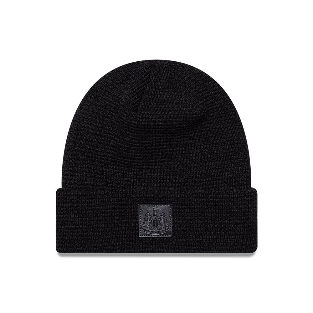 Newcastle United FC Waffle Black Cuff knit Beanie Hat-klyvox