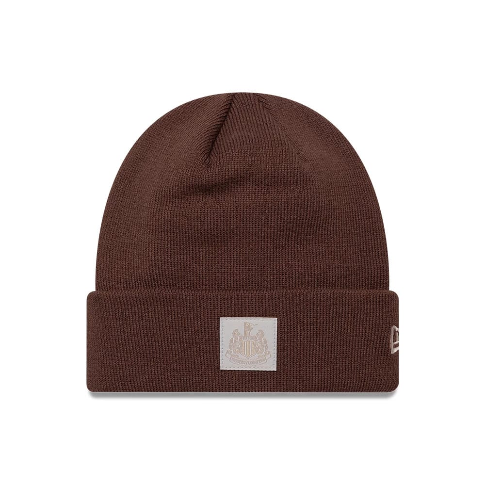 Newcastle United FC Patch Brown Cuff knit Beanie Hat-klyvox