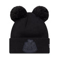 Newcastle United FC Youth Tonal Black Double Pom knit Beanie Hat-klyvox