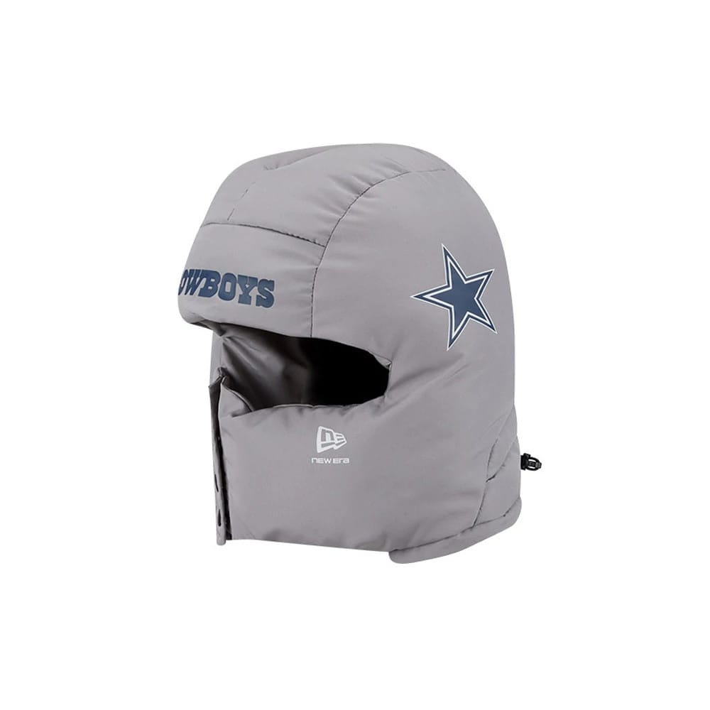 Dallas Cowboys NFL Puffer Helmet Grey Trapper Hat-klyvox