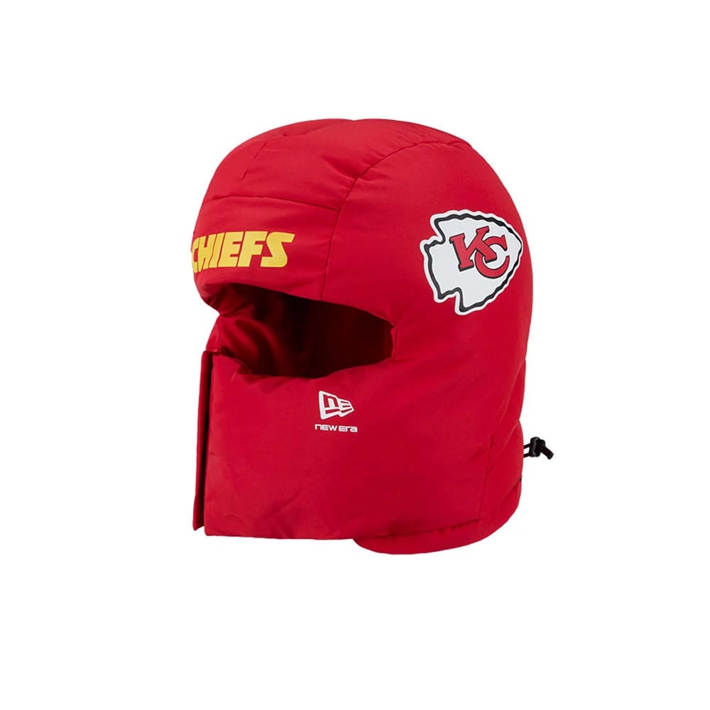 Kansas City Chiefs NFL Puffer Helmet Red Trapper Hat-klyvox