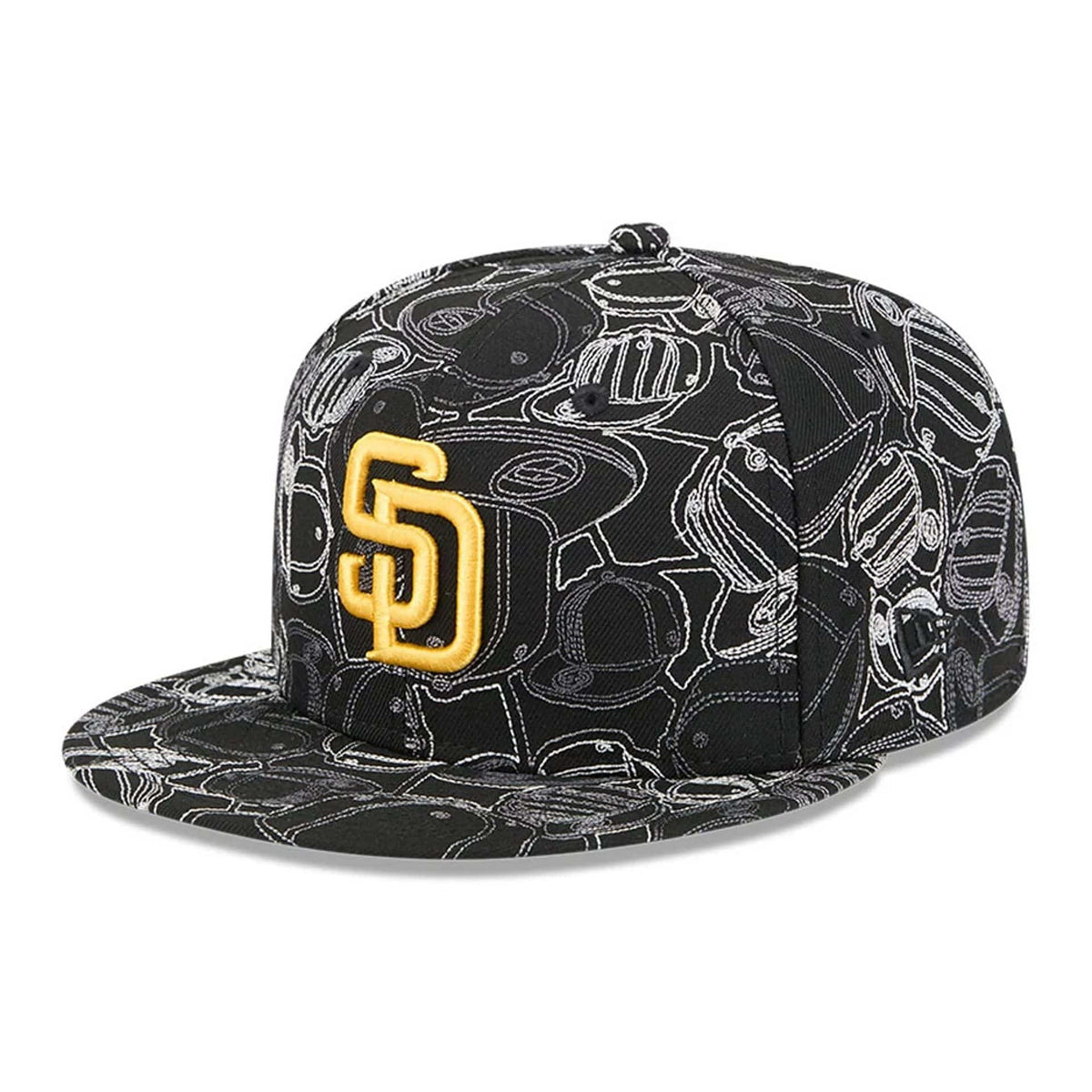 San Diego Padres MLB Cap Scramble Black 59FIFTY Fitted Cap-klyvox