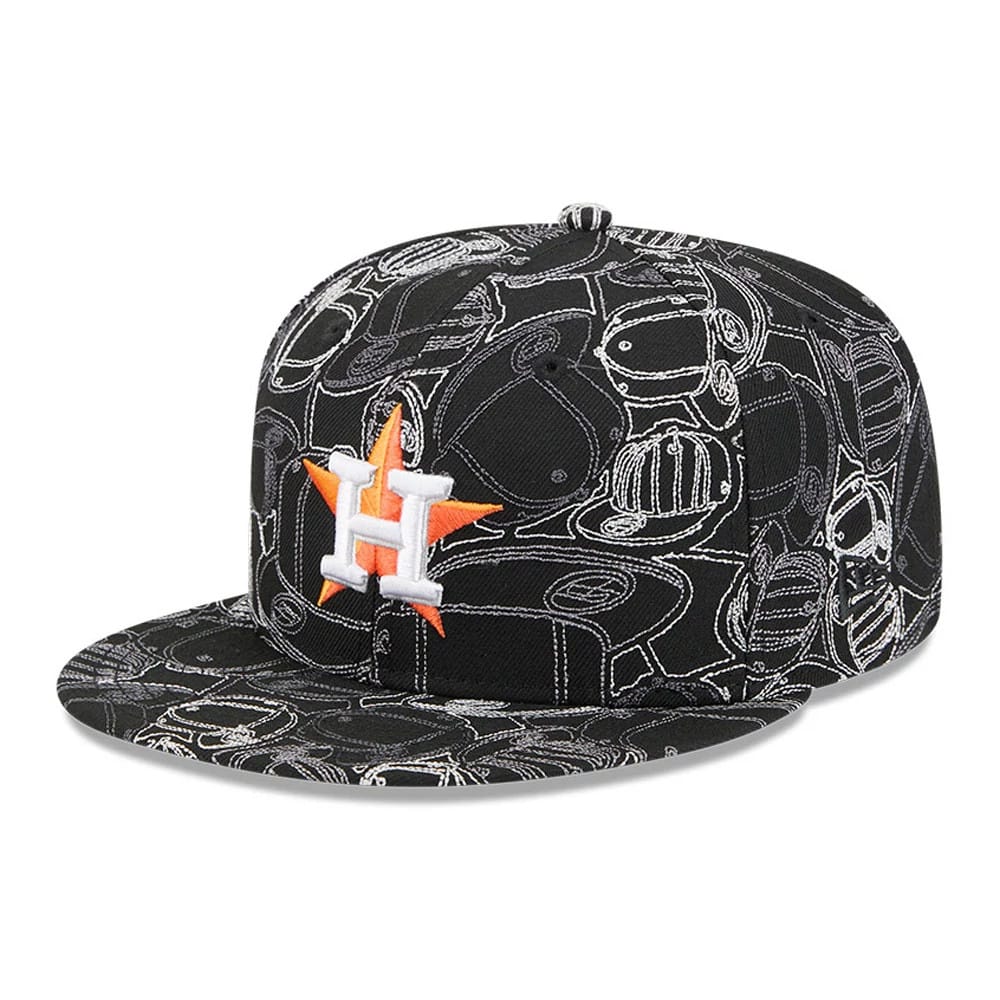 Houston Astros MLB Cap Scramble Black 59FIFTY Fitted Cap-klyvox