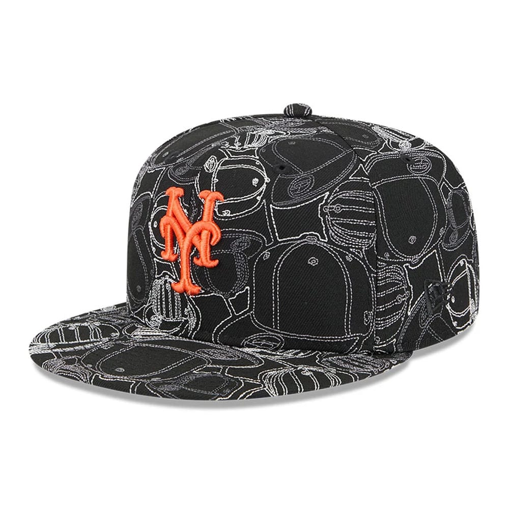 New York Mets MLB Cap Scramble Black 59FIFTY Fitted Cap-klyvox