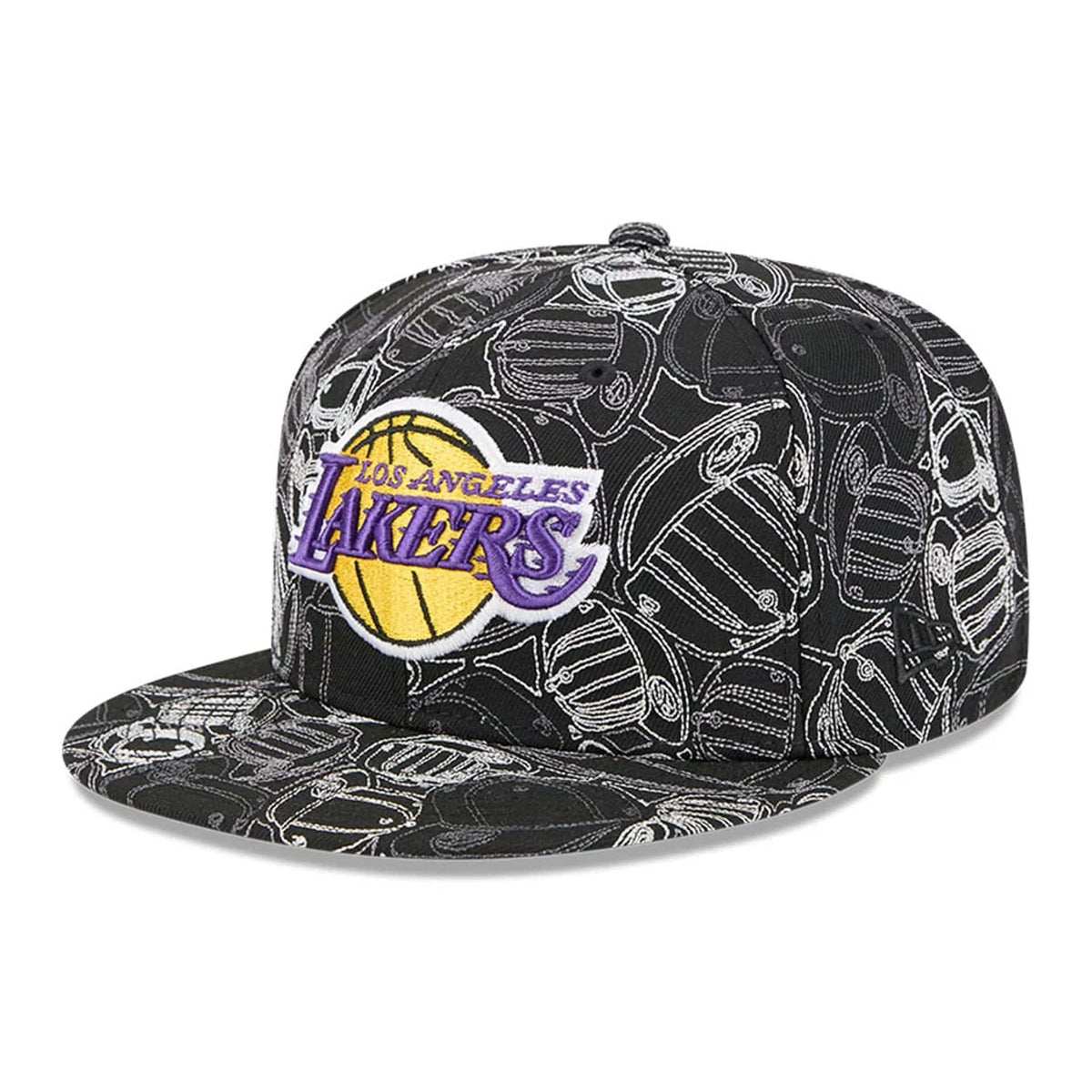 LA Lakers NBA Cap Scramble Black 59FIFTY Fitted Cap-klyvox