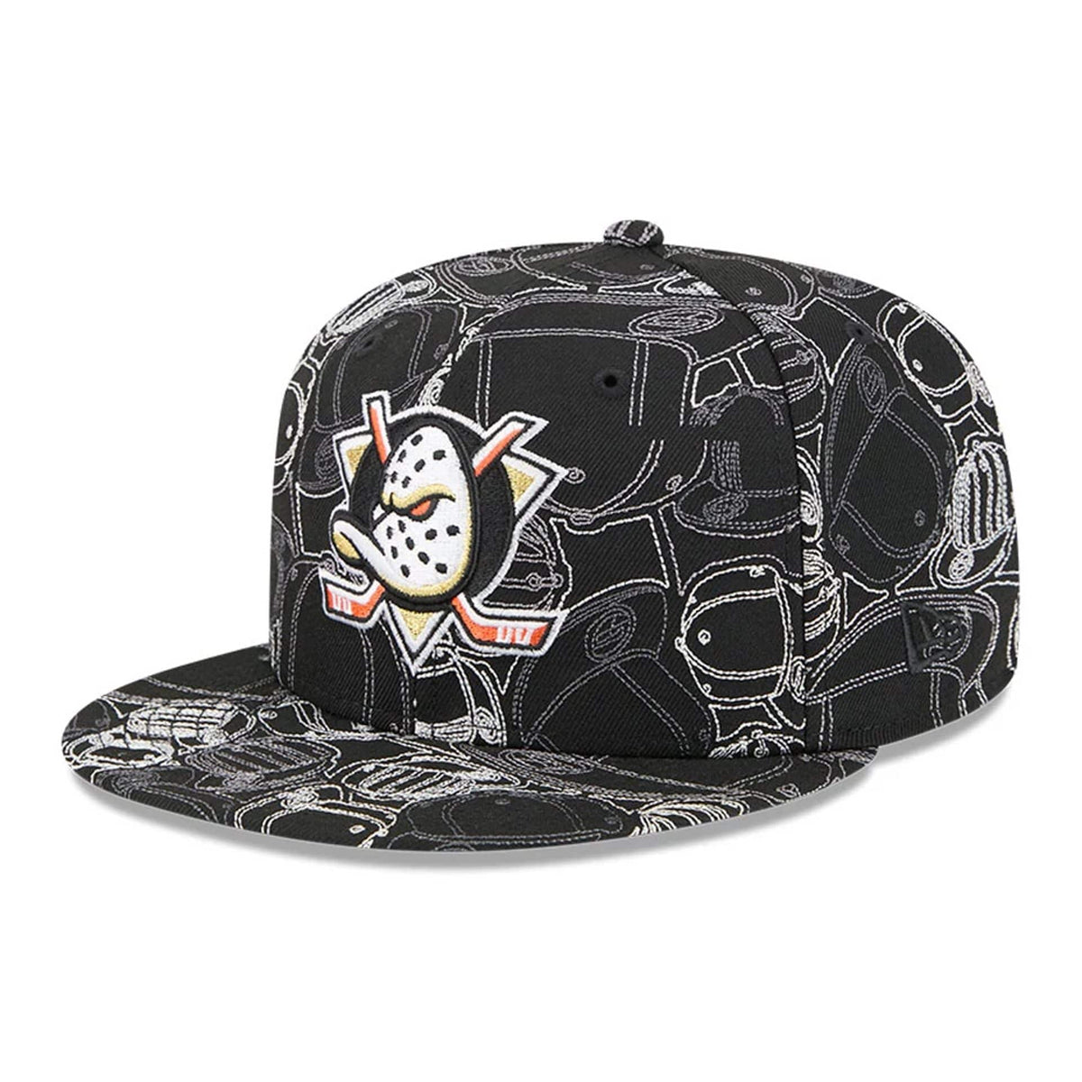 Anaheim Ducks NHL Cap Scramble Black 59FIFTY Fitted Cap-klyvox