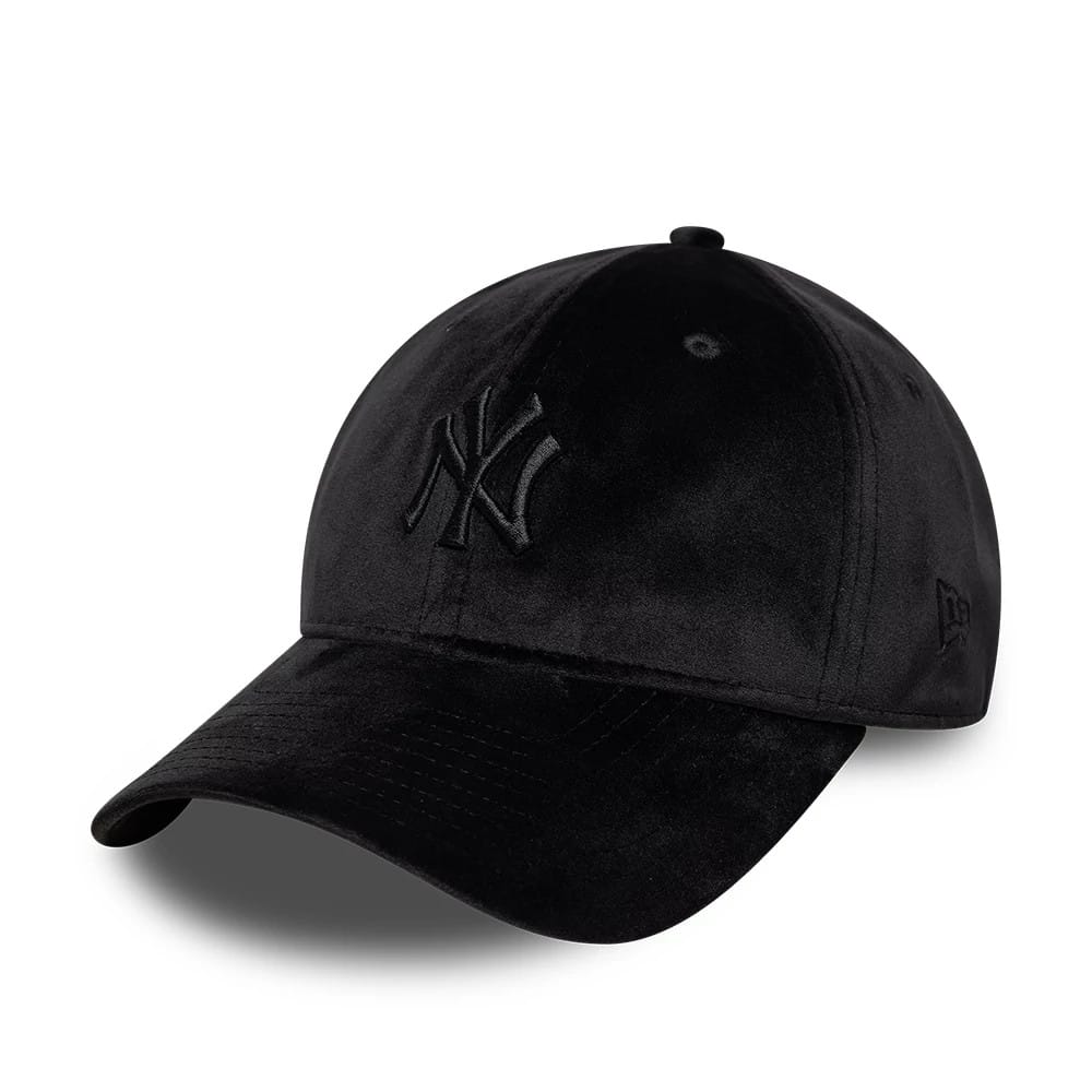 New York Yankees MLB Velour Black 9TWENTY Bow Back Adjustable Cap-klyvox
