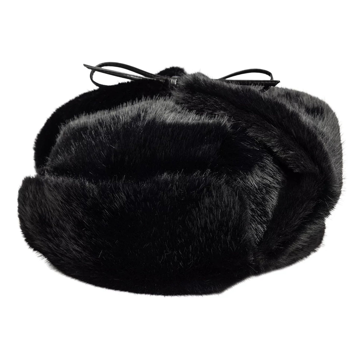 New Era Faux Fur Black Trapper Hat-klyvox