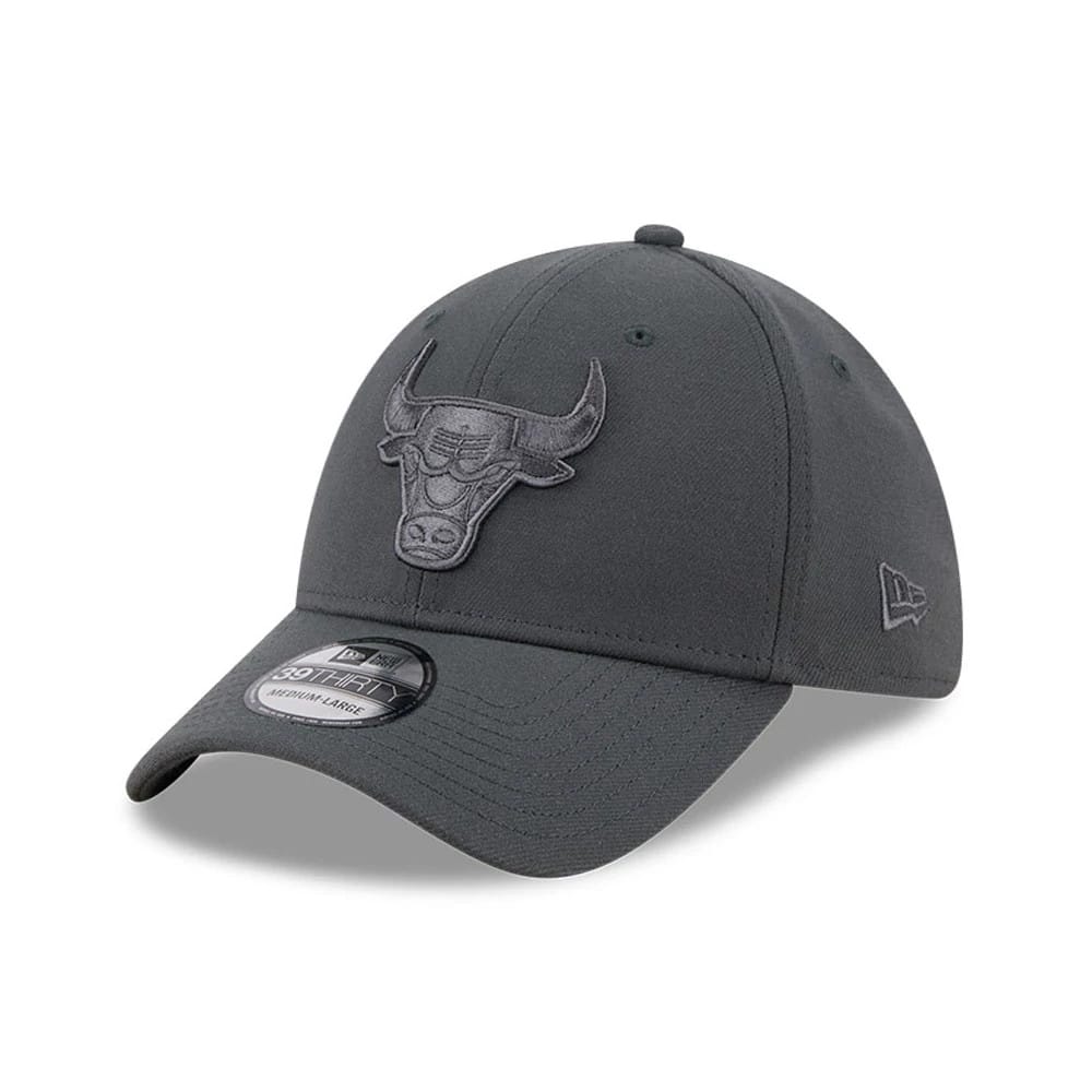 Chicago Bulls NBA Steel Charcoal 39THIRTY Stretch Fit Cap-klyvox