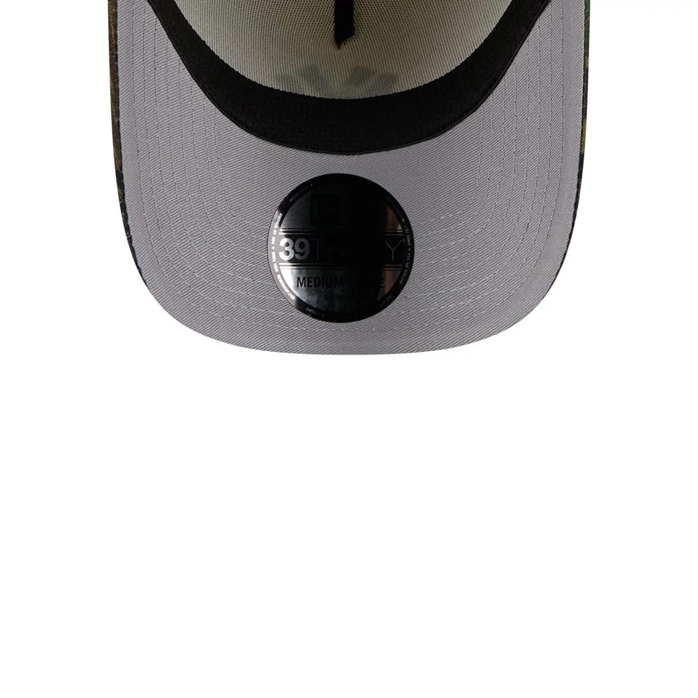 New York Yankees MLB Camo Visor Cream 39THIRTY A-Frame Stretch Fit Cap-klyvox