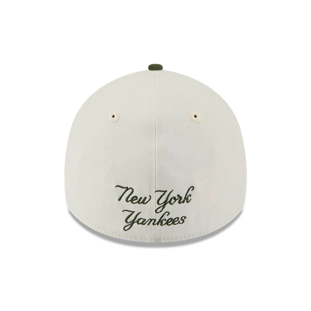 New York Yankees MLB Chrome Cream 39THIRTY A-Frame Stretch Fit Cap-klyvox