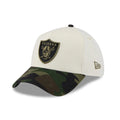 Las Vegas Raiders NFL Camo Visor Cream 39THIRTY A-Frame Stretch Fit Cap-klyvox