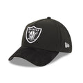 Las Vegas Raiders NFL Suede Black 39THIRTY A-Frame Stretch Fit Cap-klyvox