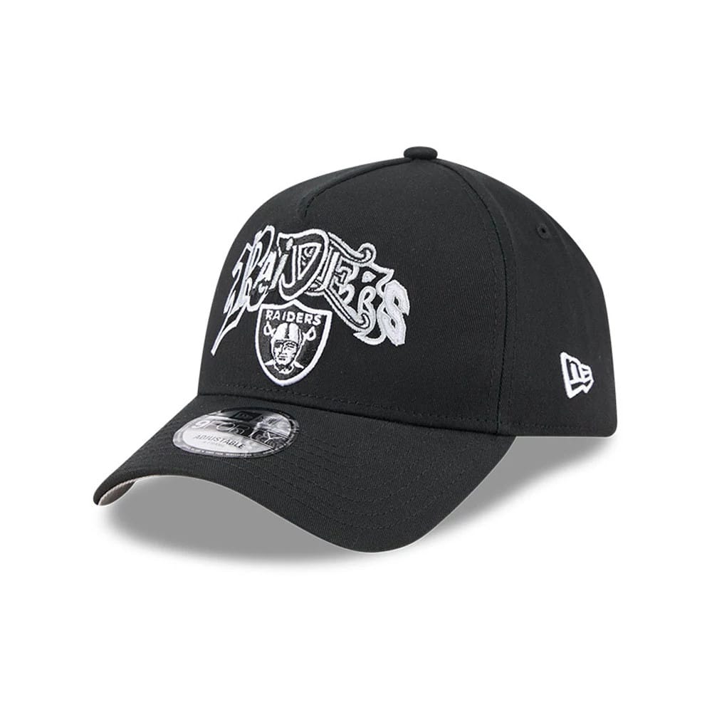 Las Vegas Raiders NBA Multi Letter Black 9FORTY A-Frame Adjustable Cap-klyvox