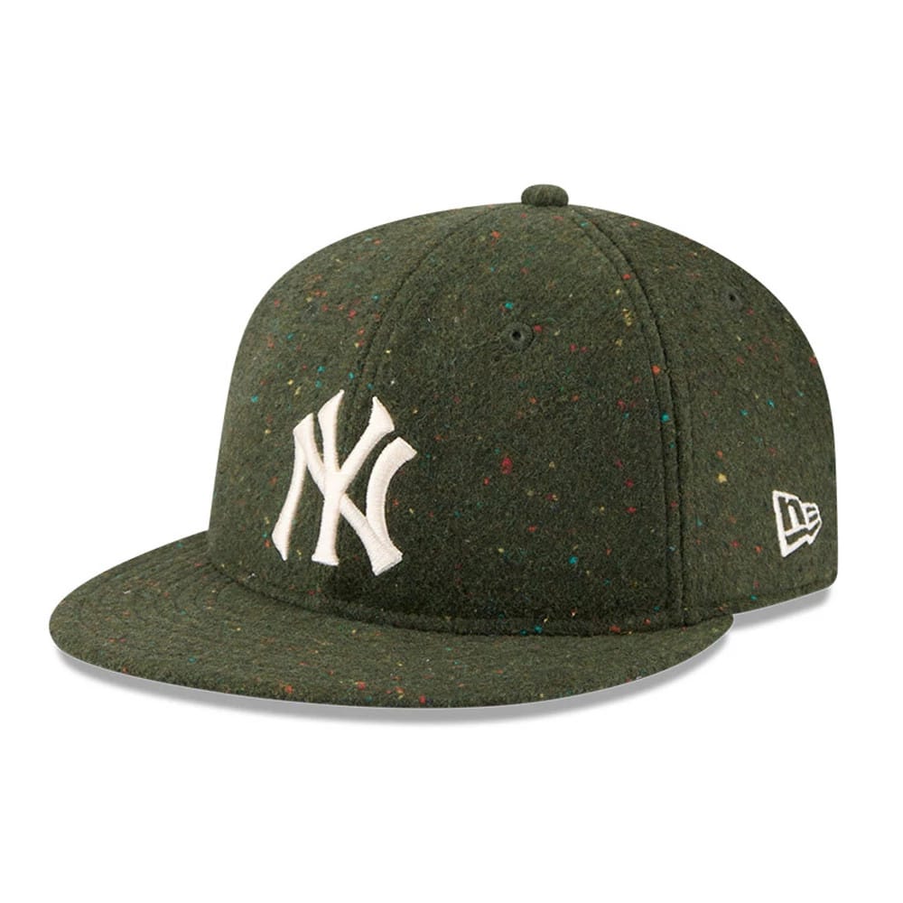 Yankees MLB Speckled Wool Open Green Retro Crown 9FIFTY Adjustable Cap-klyvox