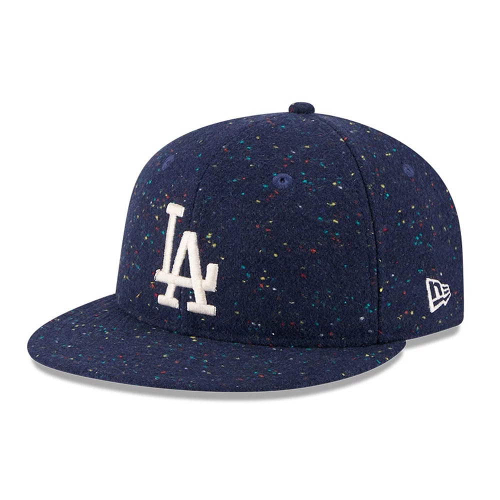 LA Dodgers MLB Speckled Wool Open Blue Retro Crown 9FIFTY Adjustable Cap-klyvox