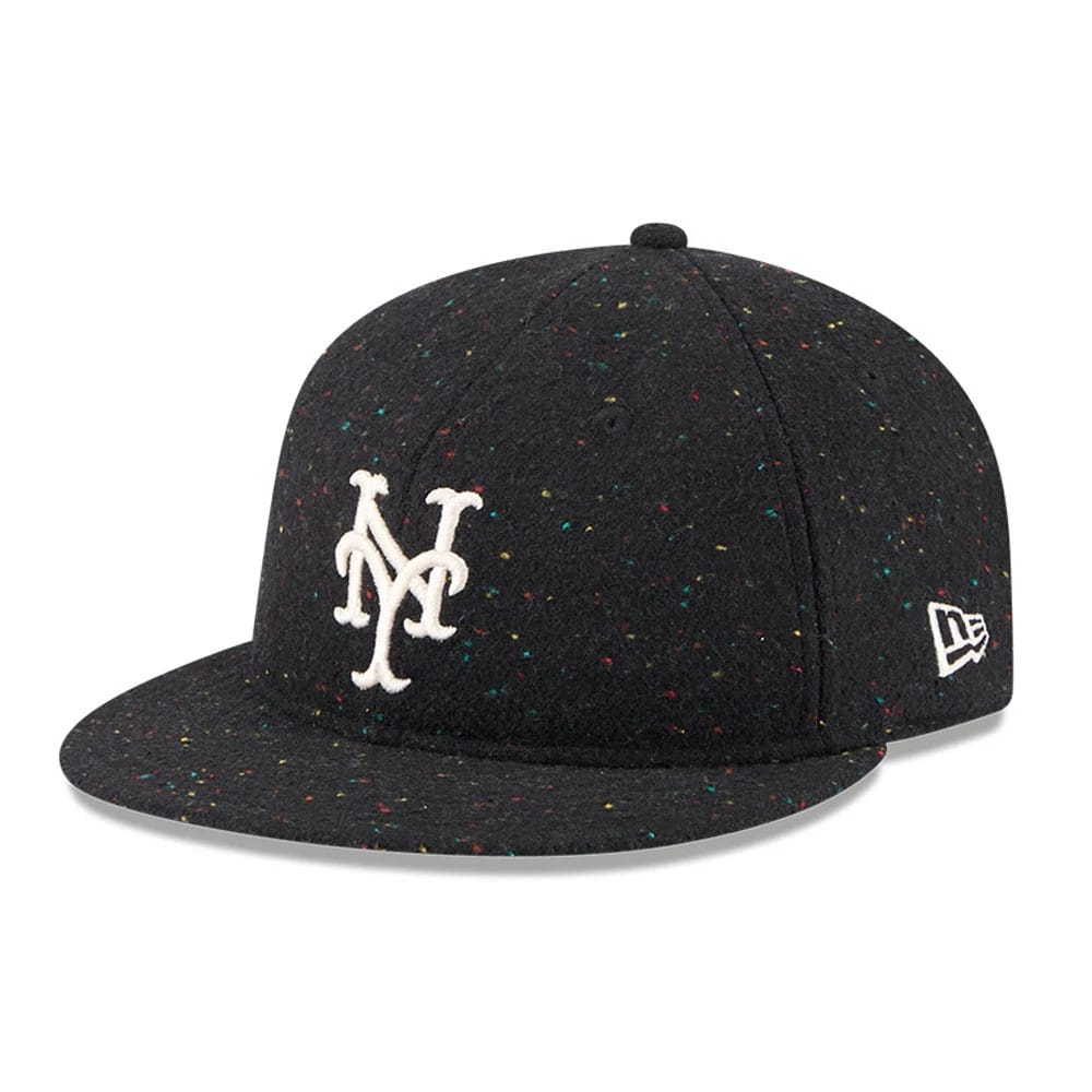 New York Mets MLB Speckled Wool Black Retro Crown 9FIFTY Adjustable Cap-klyvox