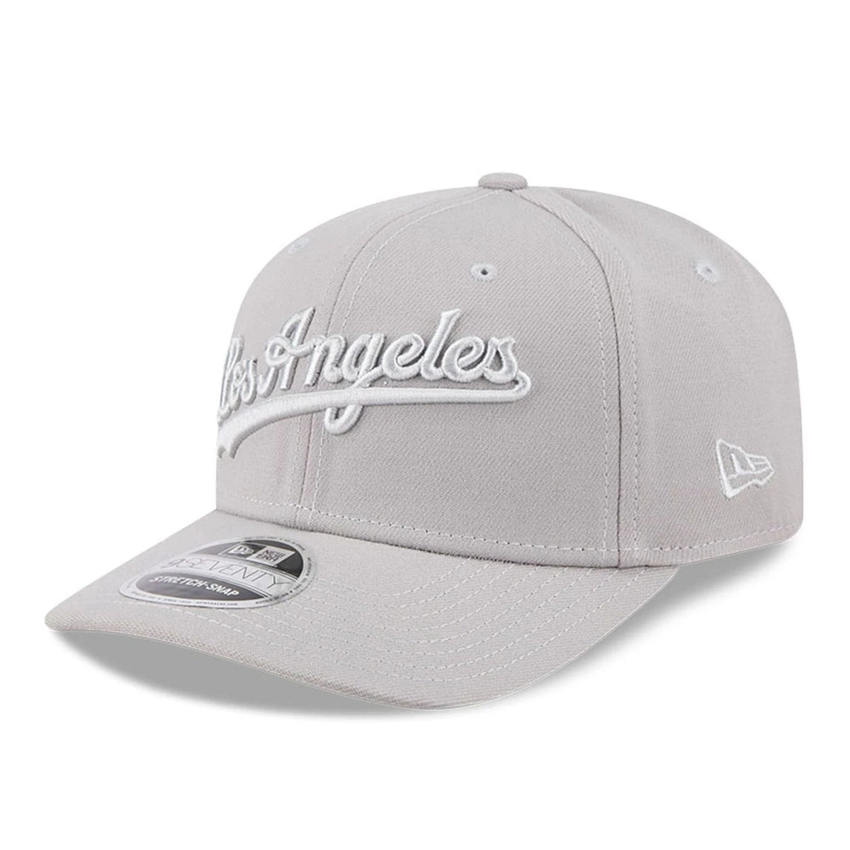 LA Dodgers MLB Script Grey 9SEVENTY Stretch Snap Adjustable Cap-klyvox