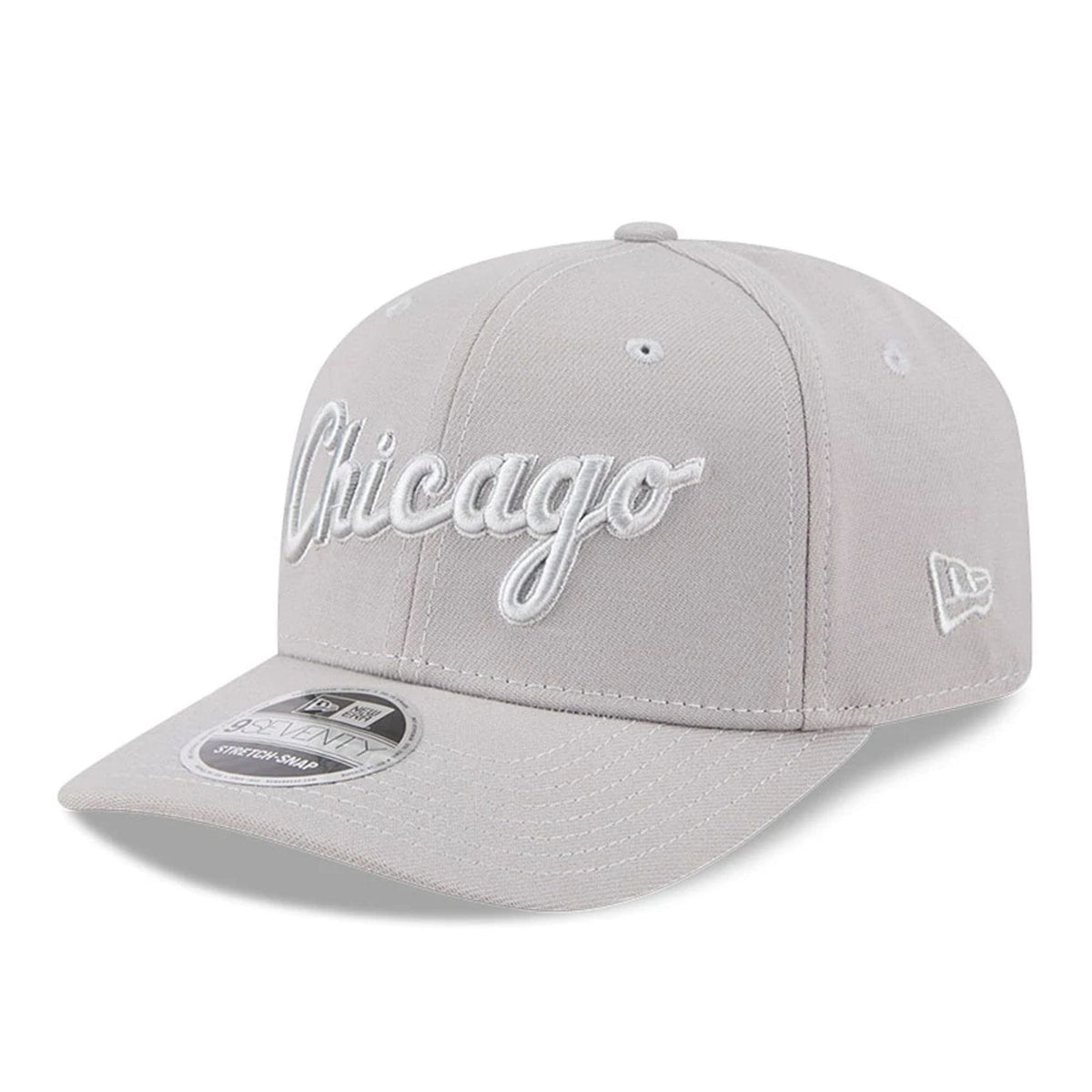 Chicago Bulls NBA Script Grey 9SEVENTY Stretch Snap Adjustable Cap-klyvox