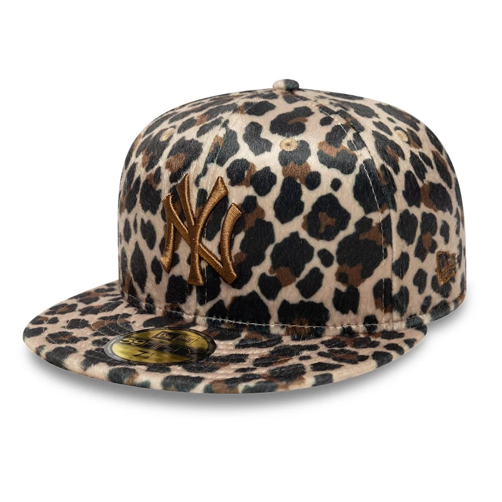New York Yankees Animal Print Leopard Black 59FIFTY Fitted Cap-klyvox