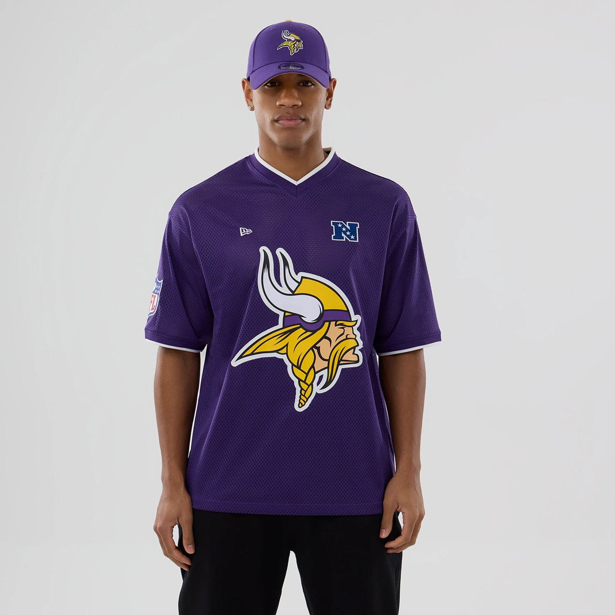 Minnesota Vikings NFL Mesh Purple Oversized T-Shirt-klyvox