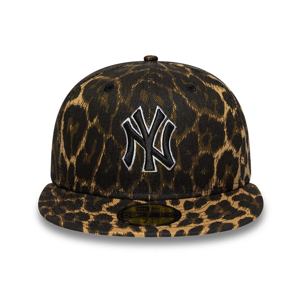 New York Yankees MLB Leopard Black 59FIFTY Fitted Cap-klyvox
