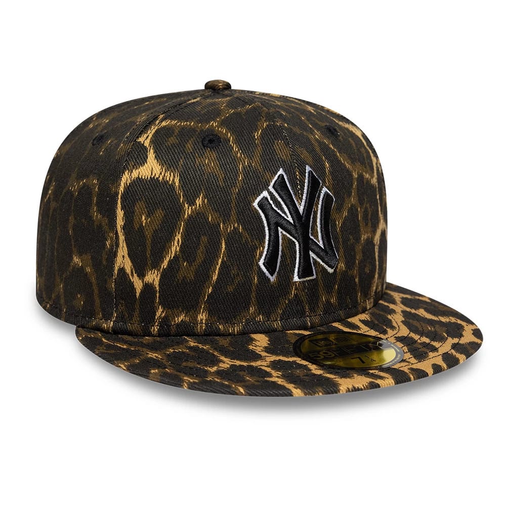 New York Yankees MLB Leopard Black 59FIFTY Fitted Cap-klyvox